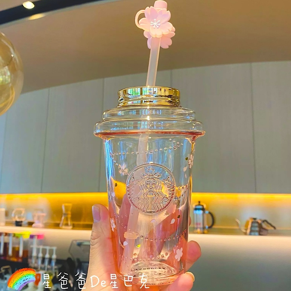 🌸NEW🌸Starbucks China Pink Sakura🌸Flower Tumbler cup 💕w/cherry blossom topper - Picture 14 of 15